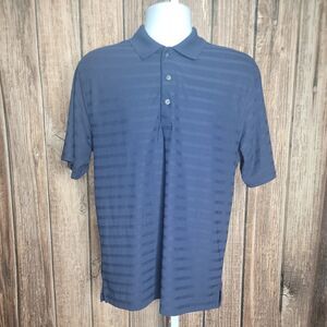 Links Edition Polo Collared Shirt ~ Sz M ~ Navy Blue ~ Short Sleeve